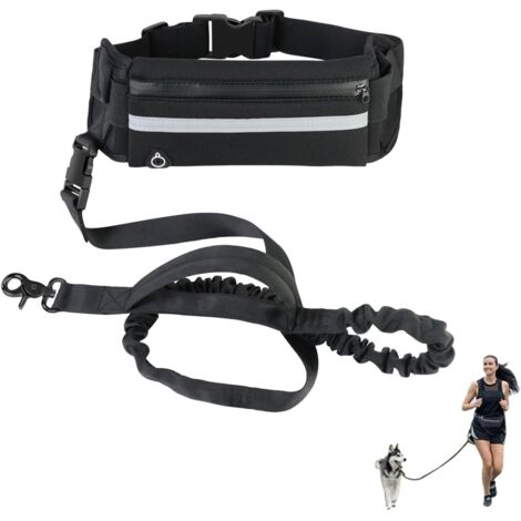 1 Laisse canicross, ceinture réglable, poche amovible, laisse élastique, course à pied (1/5)
