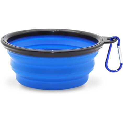 2 bols pliables en silicone, 450 ml, avec mousqueton, pour chien et chat, voyage et randonnée (1/5)