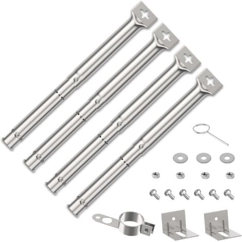 4 Tubes De Brûleur Réglables,Acier Inoxydable,30,8cm À 44,9cm,Pour Gril À Gaz,Campingaz,Blooma (1/5)