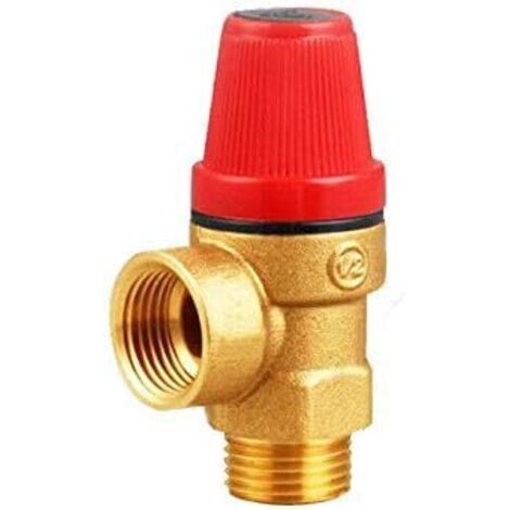 1 Valve de réduction de pression, laiton, filetage G 3/4 pouce mâle, 3 bar, pour eau huile gaz, -10 à 120 °C (1/4)