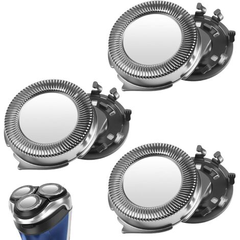 Lot de 3 Têtes de Rechange SH30, Lames Acier Inoxydable, Système Clic, Pour Rasoir Électrique Séries 1000 à 5000 (1/5)