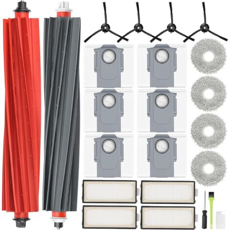 2 Brosses Principales, 4 Filtres Hepa, 6 Sacs à Poussière, 4 Chiffons, 4 Brosses Latérales Pour Roborock Qrevo Master Slim (1/5)