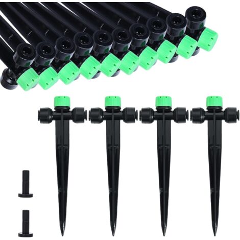 28 Arroseur goutte-à-goutte, Réglable 8 trous, Plastique, Pour tuyau 1/4 pouce, Jardin, Serre, Pot (1/5)