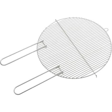 1 Grille de barbecue ronde,Acier inoxydable,Diamètre 50cm,Poignées doubles,Pour barbecue à charbon (1/5)