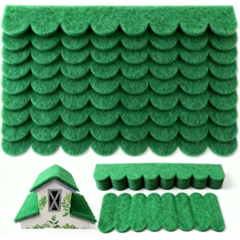 Lot de 32 Bardeaux de toit autocollants verts imperméables pour nichoir à oiseaux hôtel à insectes clapier (1/5)