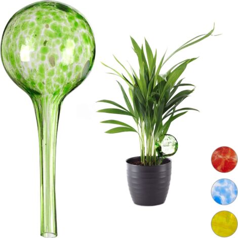 Lot de 2 Globes d'arrosage, Verre, Ø 6 cm, Tige 9 cm, Distributeur eau, Plantes intérieures (1/5)