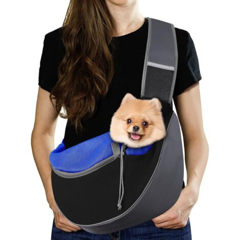 1 Sac de transport pour chien, Tissu oxford, Maille respirante, Sangle ajustable, Poches multiples, Randonnée Voyage (1/5)