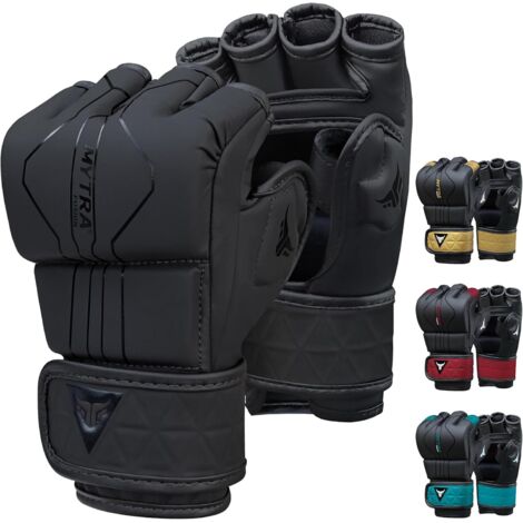 1 Paire Gants MMA, Paume Ouverte, Mousse EVA, Sangle Réglable, Pour Sparring Et Grappling (1/5)