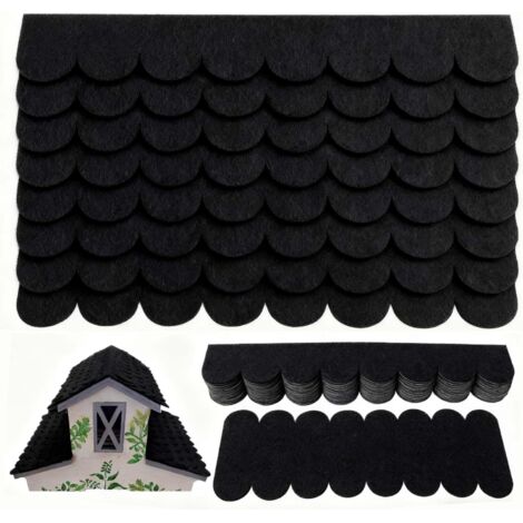 Lot de 32 bardeaux de toit autocollants noirs, 30x5cm et 30x11cm, pour nichoir à oiseaux, niche pour chien, projets en bois