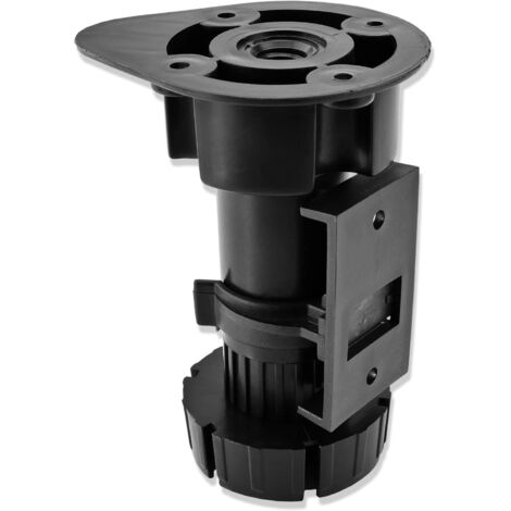4 Pieds de meuble, Réglable 100mm-160mm, Plastique noir, Avec clips, Pour cuisine table bureau (1/5)