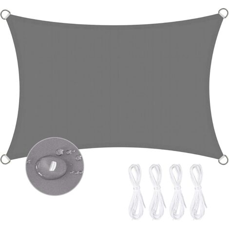 1 Voile d'ombrage,Rectangulaire 2x3m,Polyester imperméable,Protection UV 95%,Pour terrasse jardin balcon (1/5)