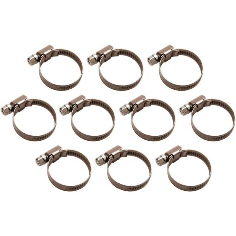 10 Colliers, inoxydable 30x45 mm, largeur 9 mm, pour tuyaux 30-45 mm, usage professionnel (1/4)