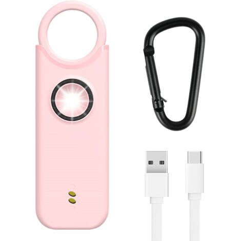 1 Alarme Personnelle, 135dB, Lampe de Poche LED, Porte-clés de Sécurité, Rechargeable USB, pour Enfants et Femmes (1/5)