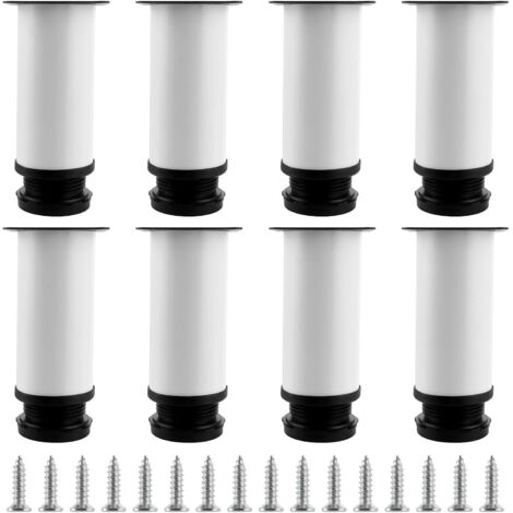 Lot de 8 Pieds réglables, Acier inoxydable, Hauteur 120-135 mm, Ø 50 mm, Pour canapé, Armoire, Table (1/5)