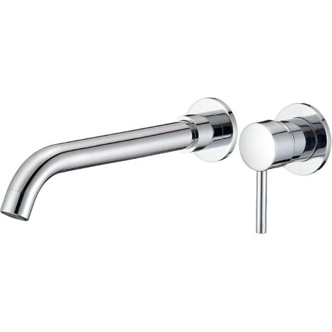 1 Mitigeur Lavabo Mural, Laiton, Chromé, 26 cm, Salle De Bain (1/5)