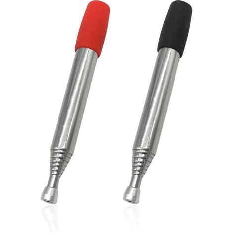 Lot de 2 Soufflet À Feu Acier Inoxydable Rétractable 50cm Plastique Noir Rouge Camping Extérieur (1/5)