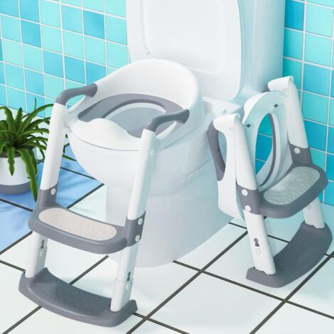 1 Réducteur Toilette Enfant, Pliable, Marches Réglables, Siège Souple, Pour Bébé 12-48 Mois (1/5)