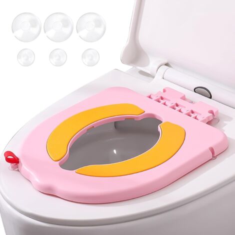 1 Réducteur WC Enfant,Base Ventouse,Siège Toilette Voyage,Adaptateur Universel,Antidérapant Souple,Pour Garçon Fille (1/5)
