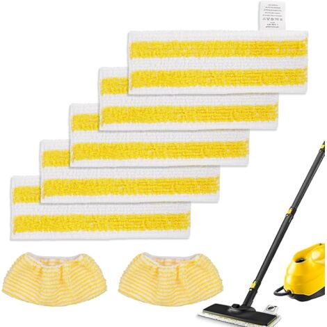 Lot de 7 Chiffons Microfibre, Compatible Karcher Easyfix, Pour Nettoyeurs Vapeur SC1 à SC5 (1/5)