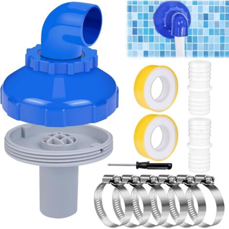 1 Buse de remplissage, 360°, plastique ABS, 32 mm, kit raccordement, pour piscine hors-sol (1/5)