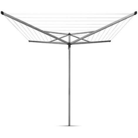1 Séchoir Rotatif, Ouverture Facile, Cordes Antidérapantes, Résistant UV, Jardin, Gris Métallique (1/5)