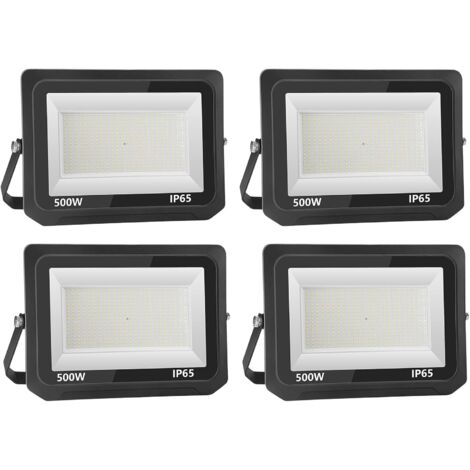 1 Projecteur Led 500w, Aluminium Trempé Ip65, Blanc Chaud 3000k Pour Jardin, Cour, (1/5)