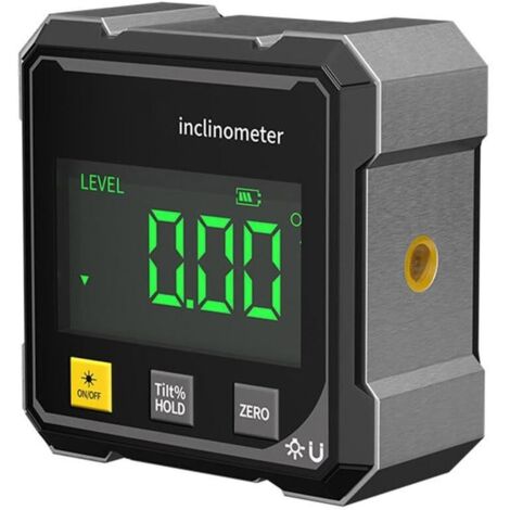 1 Inclinomètre Numérique, Précision ±0,2°, Aimant 4 Faces, Écran LED, Rechargeable USB, Menuiserie (1/5)