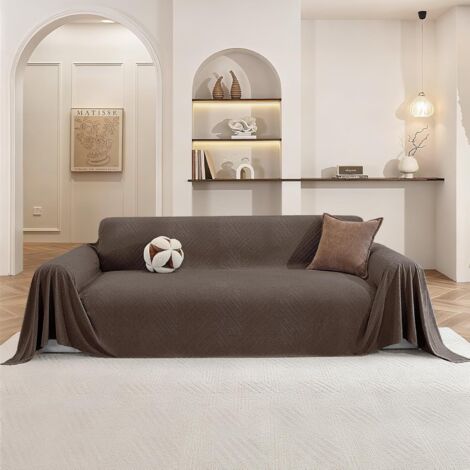 1 Housse De Canapé 3 Places, 200x340 Cm, Polyester Antidérapante Lavable, Texture Géométrique Moderne Pour Salon (1/5)