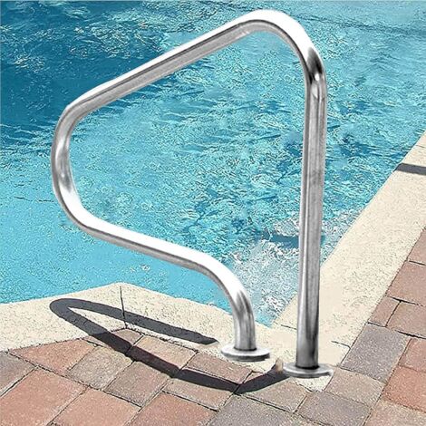 1 Main courante Acier inoxydable 304, Poignée ergonomique, Rampe escalier, Pour piscine creusée