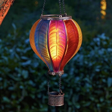 1 Lanterne Solaire, LED SMD, Verre Teinté, Effet Flamme, Jardin Extérieur (1/5)