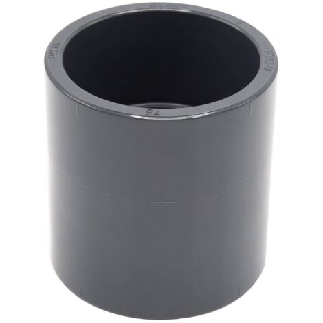 1 Manchon PVC-U 75 mm, Butée interne PN16, Raccord droit pour piscine arrosage bassin (1/5)
