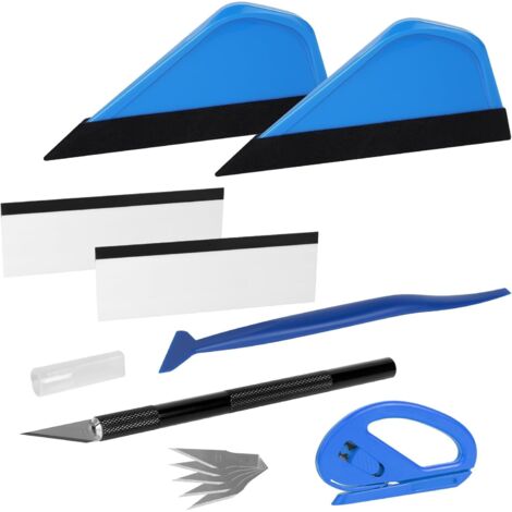 7 Pièces Kit Pose Film Vitre,Raclette Feutre,Couteau Précision,Mini-raclettes,Pour Teintage Voiture (1/5)
