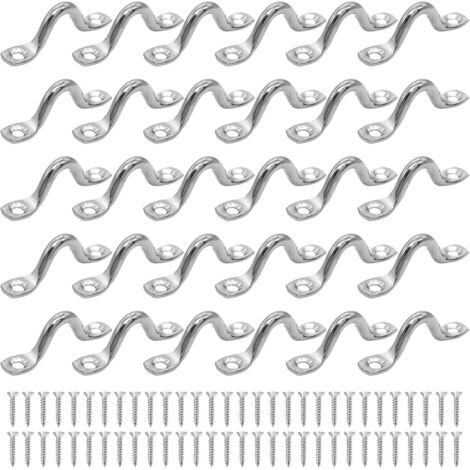 30 Boucles de pont, Acier inoxydable 304, Œillet 5 mm, 60 Vis incluses, Fixation pour kayak et canoë (1/5)
