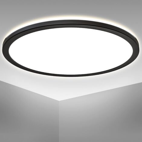 1 Panneau LED Plafond, Lumière Indirecte Blanc Neutre, Dalle Led Noir, Salon Cuisine Chambre, 42x2,9 cm (1/5)