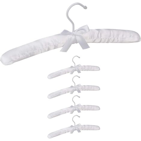 Set De 5 Cintre, Satin, Crochet Rotatif 360°, Rembourré, Noeud Décoratif, Pour Armoire (1/5)