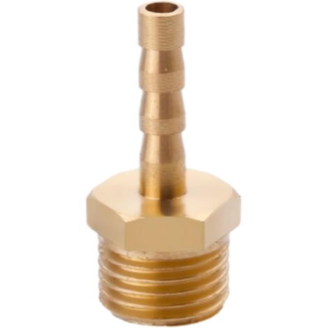 Raccord cannelé en laiton 1/2", filetage femelle, épisseur de métaux, barbillons, raccord tuyau, connecteur adaptateur pour air, eau, huile (épaisseur 8 mm) Filetage Mâle G1/4 4MM (1/5)