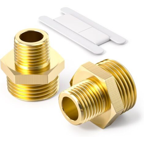 2 pièces 1/8 "femelle à 1/4" femelle BSP laiton réducteur pour la conversion des raccords de tuyauterie - 3/8 M X 1/4 (1/5)