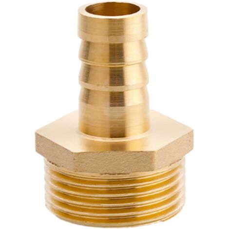 Raccord cannelé en laiton 1/2", filetage femelle, épisseur de métaux, barbillons, raccord tuyau, connecteur adaptateur pour air, eau, huile (épaisseur 8 mm) Filetage Mâle G1 16 MM d'épaisseur (1/5)