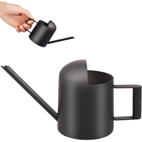 1 Arrosoir Plante Intérieur Acier Inoxydable Bec Long 300ml Noir Pour Jardinage Maison