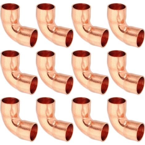 6pcs Raccord Coudé en Cuivre pour Tuyaux Gaz, 8mm Tuyau d'Arrosage Durite Essence, Raccords Tuyauterie à Pression HVAC Climatisation Plomberie, Épaisseur 0.8mm - 3/8" (1/5)