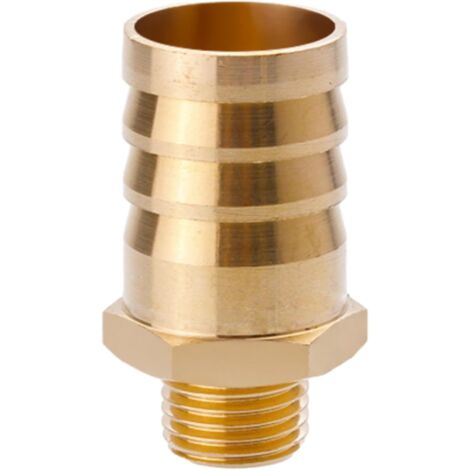 Raccord cannelé en laiton 1/2", filetage femelle, épisseur de métaux, barbillons, raccord tuyau, connecteur adaptateur pour air, eau, huile (épaisseur 8 mm) Filetage Mâle G1/4 19MM (1/5)