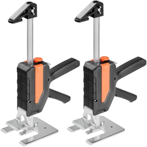 2 Cric à bras, Capacité 200 kg, Hauteur 19,5 cm, Niveau magnétique, Acier, Pour installation portes (1/5)