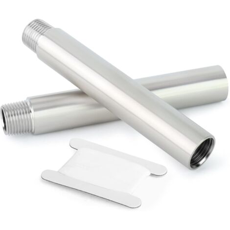 2 pièces de raccords tuyauterie en acier inoxydable, 1/2"FBSP x 1/2"FBSP, 50mm longueur, pour tuyaux fonte, l'eau, l'air et le gaz naturel 100mm Length 1/4"BSP(Mâle Femelle) (1/5)