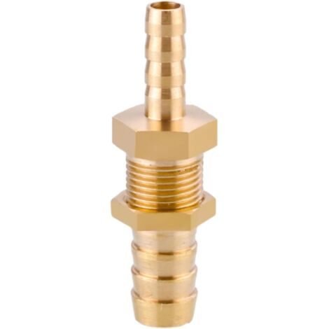 Raccord cannelé en laiton 1/2", filetage femelle, épisseur de métaux, barbillons, raccord tuyau, connecteur adaptateur pour air, eau, huile (épaisseur 8 mm) 10mm-6mm Cuivre (1/5)