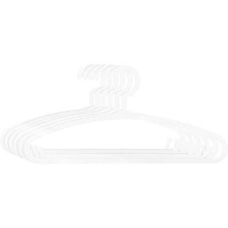 Lot de 6 Cintres Enfant, Plastique Blanc, Polypropylène, Pour Garde-robe (1/2)