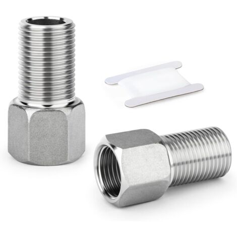 1PCS Raccord de tuyauterie en acier inoxydable 304, Adaptateur hexagonal à rallonge, 1/2" MBSP x FBSP, Longueur 60 mm/2.36 pouce 2 Pcs 50 mm (1/5)