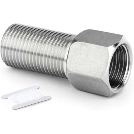 1PCS Raccord de tuyauterie en acier inoxydable 304, Adaptateur hexagonal à rallonge, 1/2" MBSP x FBSP, Longueur 60 mm/2.36 pouce 1 Pcs mm (1/5)