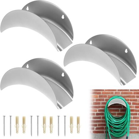 3 Supports Tuyau Mural, Fer Robuste, Pour Arrosage Jardin, Rangement 30m (1/5)