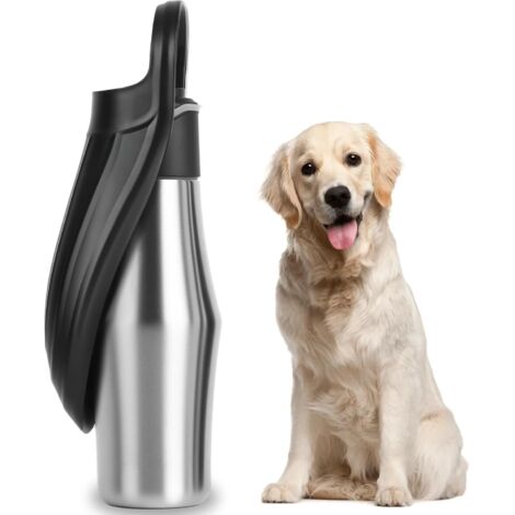1 Gourde Chien, 750ml Acier Inoxydable, Isolée Sous Vide, Bol Intégré, Pour Promenade Randonnée (1/5)