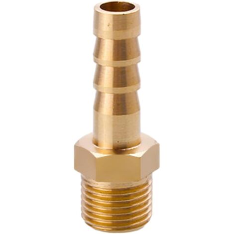 Raccord cannelé en laiton 1/2", filetage femelle, épisseur de métaux, barbillons, raccord tuyau, connecteur adaptateur pour air, eau, huile (épaisseur 8 mm) Filetage Mâle G1/8 6MM (1/5)